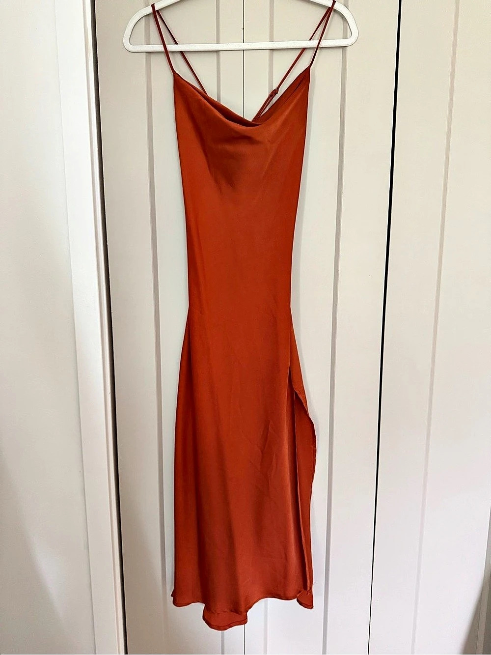ASTR the Label - Rust Cowl Neck Maxi Dress